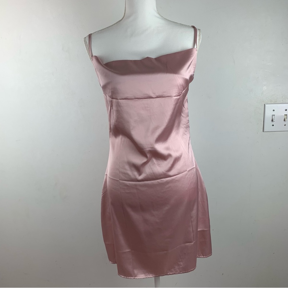 Zaful Pink Satin Slip Dress Size Medium